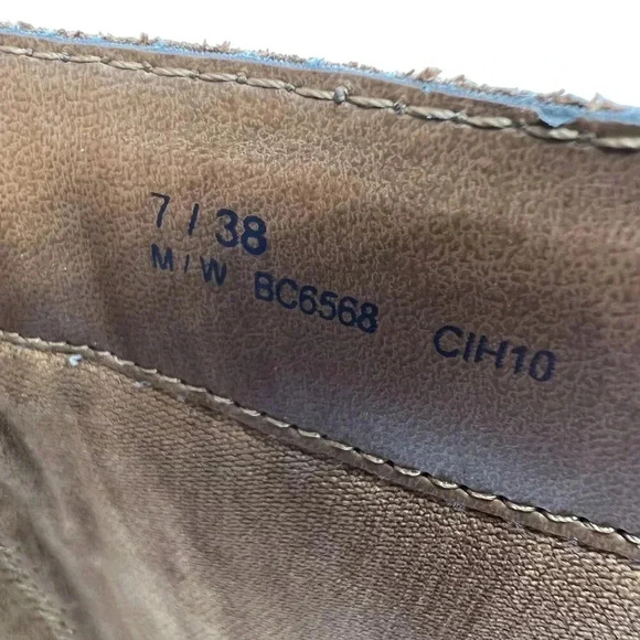 BOC Born Concept Leather Tall Riding Biker Boots Side Zip Buckle Strap Women 7-8 - Picture 15 of 16